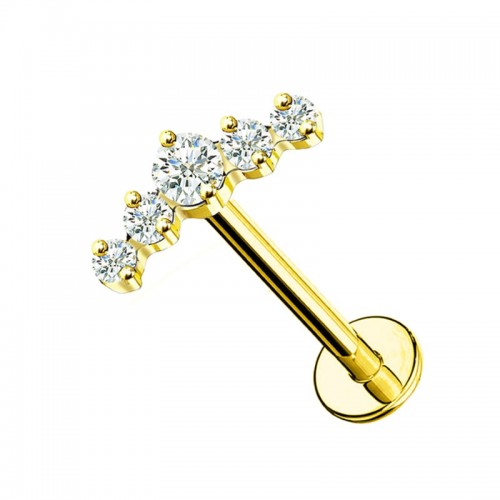 PIERCING LABRET CON 5 ZIRCONIA - JQ800L006