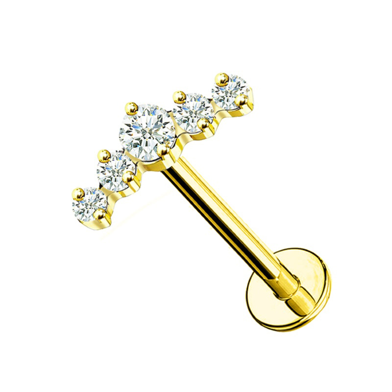 PIERCING LABRET CON 5 ZIRCONIA - JQ800L006