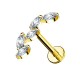 PIERCING LABRET CON 5 FOGLIE IN ZIRCONIA - JQ800L119