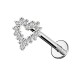 PIERCING LABRET A CUORE VUOTO CON ZIRCONIA - JQ800L120