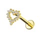 PIERCING LABRET A CUORE VUOTO CON ZIRCONIA - JQ800L120