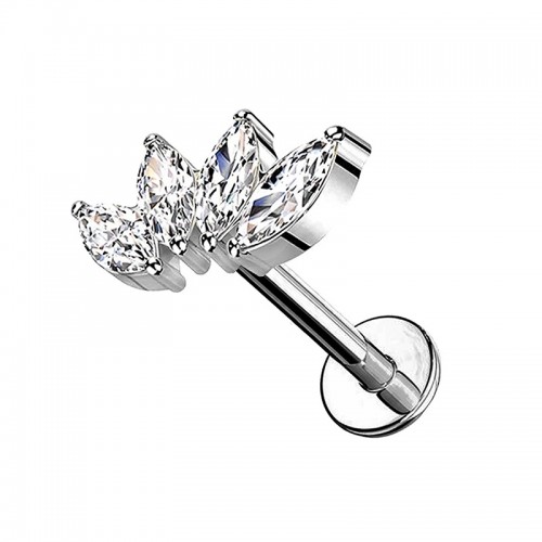 PIERCING LABRET A QUATTRO FOGLIE - JQ800L130