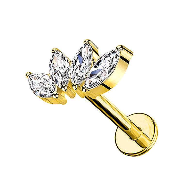 PIERCING LABRET A QUATTRO FOGLIE - JQ800L130