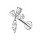 PIERCING LABRET A FIORE CON PENDENTE A GOCCIA - JQ800L159