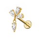 PIERCING LABRET A FIORE CON PENDENTE A GOCCIA - JQ800L159