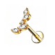 PIERCING LABRET A FOGLIE CON ZIRCONIA - JQ800L162