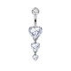 PIERCING BANANA CUORI PENDENTI IN ZIRCONIA - JQ880B092