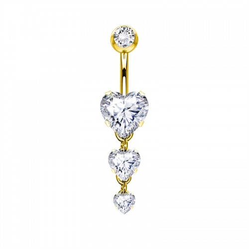 PIERCING BANANA CUORI PENDENTI IN ZIRCONIA - JQ880B092