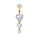 PIERCING BANANA CUORI PENDENTI IN ZIRCONIA - JQ880B092
