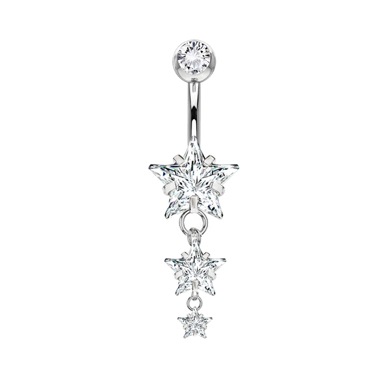 PIERCING BANANA STELLE PENDENTI IN ZIRCONIA - JQ880B094