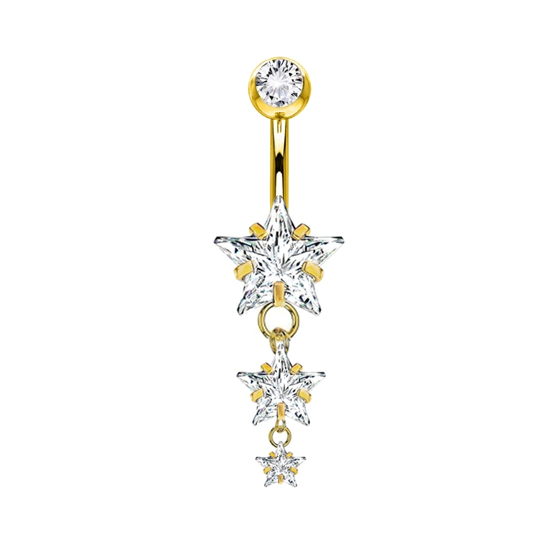 PIERCING BANANA STELLE PENDENTI IN ZIRCONIA - JQ880B094