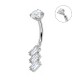 PIERCING A BANANA CON TRE ZIRCONIA BAGUETTE IN DIAGONALE - JQ920B144