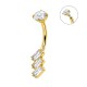 PIERCING A BANANA CON TRE ZIRCONIA BAGUETTE IN DIAGONALE - JQ920B144
