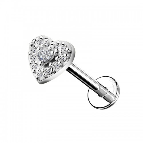 PIERCING LABRET A CUORE CON ZIRCONIA - JQ920L121