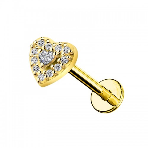PIERCING LABRET A CUORE CON ZIRCONIA - JQ920L121