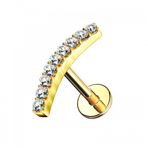 PIERCING LABRET ARCO CON 9 ZIRCONIA- JQ920L125 PIERCING LABRET ARCO CON 9 ZIRCONIA- JQ920L125