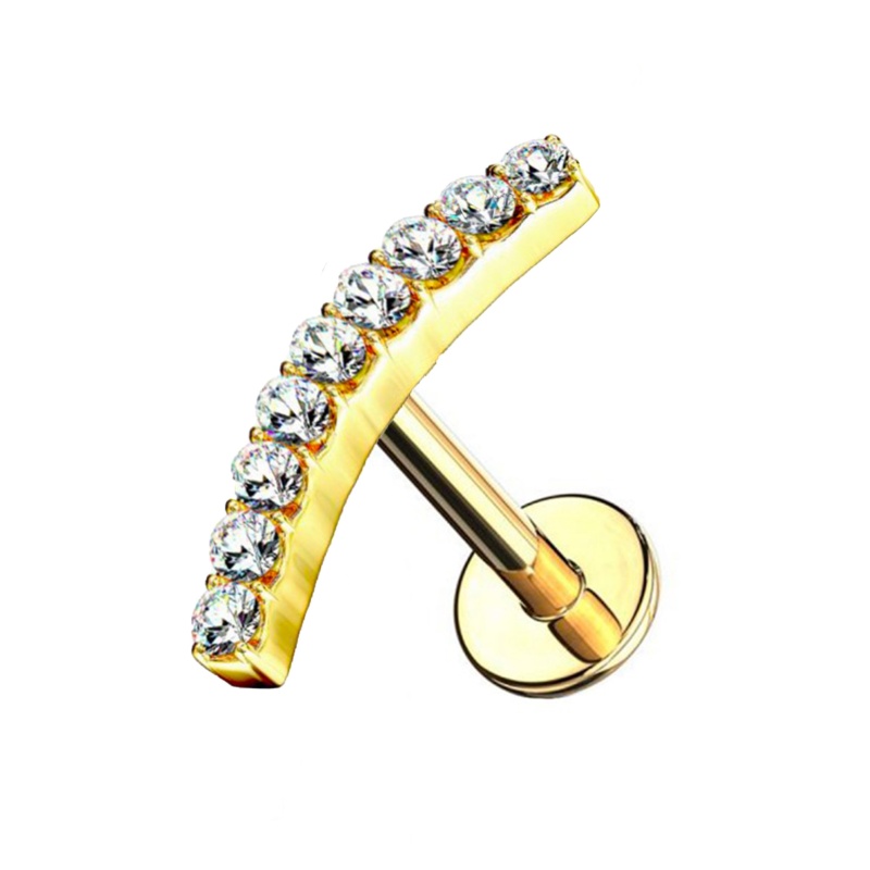 PIERCING LABRET ARCO CON 9 ZIRCONIA- JQ920L125