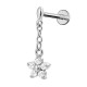 PIERCING PENDENTE PER ORECCHIO CON CATENELLA E FIORE IN ZIRCONIA - JQ920L143