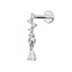 PIERCING LABRET A RAMETTO CON 5 ZIRCONIA E PENDENTE A GOCCIA - JQ920L157