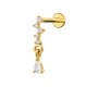 PIERCING LABRET A RAMETTO CON 5 ZIRCONIA E PENDENTE A GOCCIA - JQ920L157