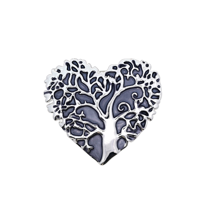 SPILLA MAGNETICA SMALTATA A CUORE CON ALBERO DELLA VITA - SW2468B788