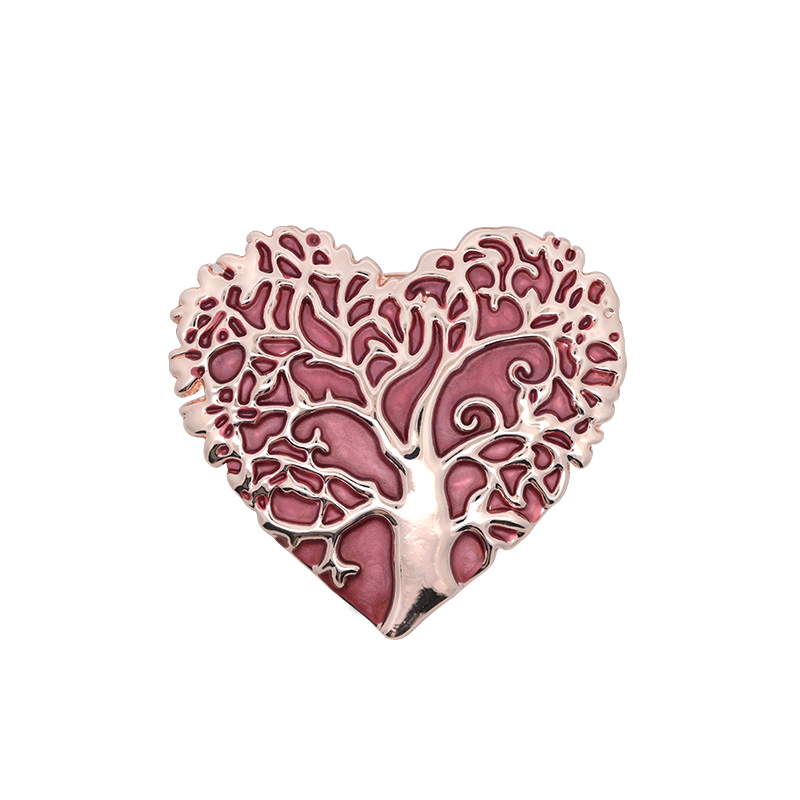 SPILLA MAGNETICA SMALTATA A CUORE CON ALBERO DELLA VITA - SW2468B788