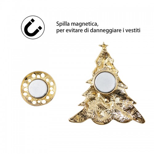 SPILLA MAGNETICA SMALTATA ALBERO DI NATALE - SW2468B791