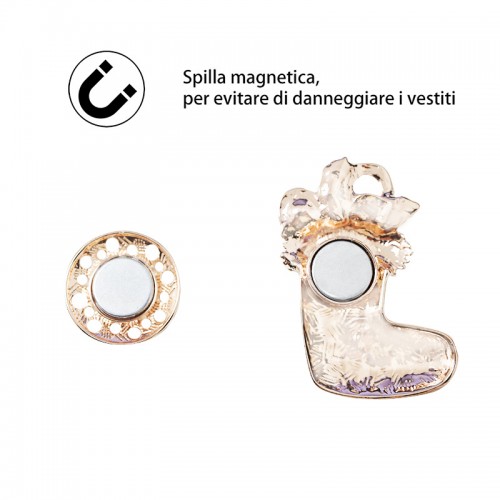 SPILLA MAGNETICA SMALTATA CALZA DI NATALE - SW24704B790