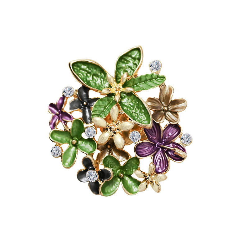 SPILLA MAGNETICA FIORE SMALTATO CON STRASS - SW2568C414