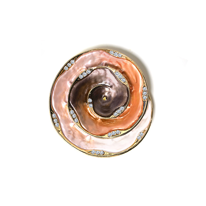 SPILLA MAGNETICA SPIRALE SMALTATA CON STRASS - SW2670C794