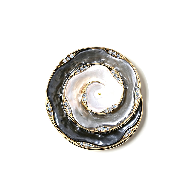 SPILLA MAGNETICA SPIRALE SMALTATA CON STRASS - SW2670C794