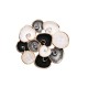 SPILLA MAGNETICA CIRCOLARE A MOTIVO DI CONCHIGLIA SMALTATA CON CRISTALLI - SW2672C797