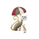 SPILLA MAGNETICA SMALTATA GATTO CON OMBRELLO - SW2673C796