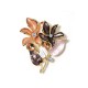 SPILLA MAGNETICA FIORI E FOGLIE SMALTATI CON CRISTALLI - SW2673C802