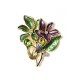 SPILLA MAGNETICA FIORI E FOGLIE SMALTATI CON CRISTALLI - SW2673C802