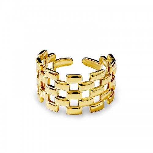 ANELLO APERTO REGOLABILE A MAGLIA PANTHERE - FFJ2532C666