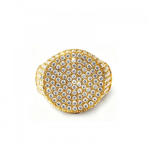 ANELLO CHEVALIER REGOLABILE CON PAVÉ DI ZIRCONI - JN26128C726