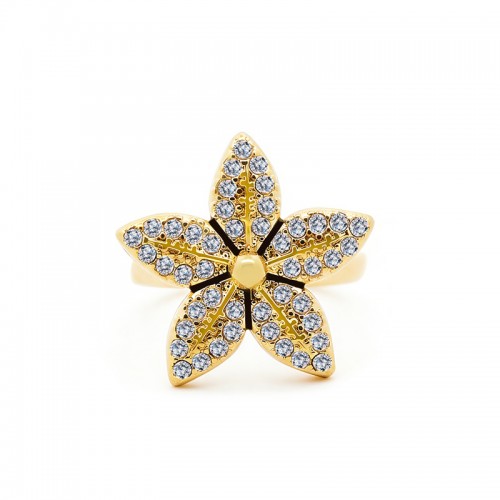 ANELLO A FIORE REGOLABILE CON ZIRCONI - MY25536C691