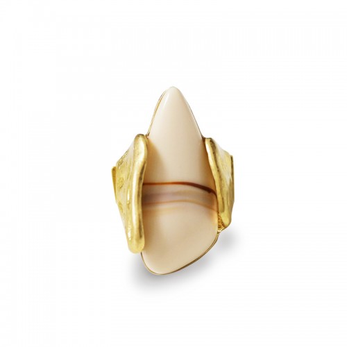 GRANDE ANELLO ELASTICO A PUNTA CON PIETRA IN RESINA - NY25100C570