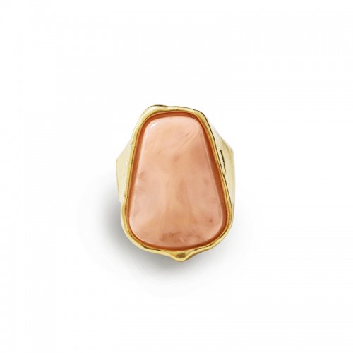 GRANDE ANELLO ELASTICO A TRAPEZIO CON PIETRA IN RESINA - NY25100C571