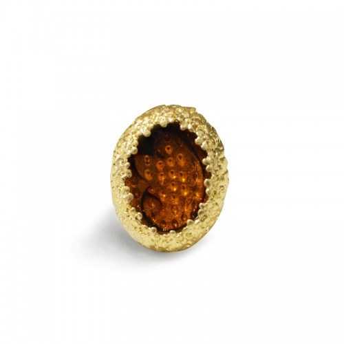 GRANDE ANELLO ELASTICO OVALE CON PIETRA IN RESINA - NY25100C573