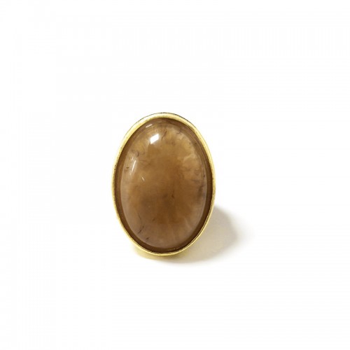 GRANDE ANELLO ELASTICO OVALE CON PIETRA IN RESINA - NY25100C574