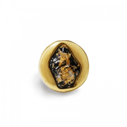 GRANDE ANELLO ELASTICO TONDO CON PIETRA IN RESINA - NY25100C579