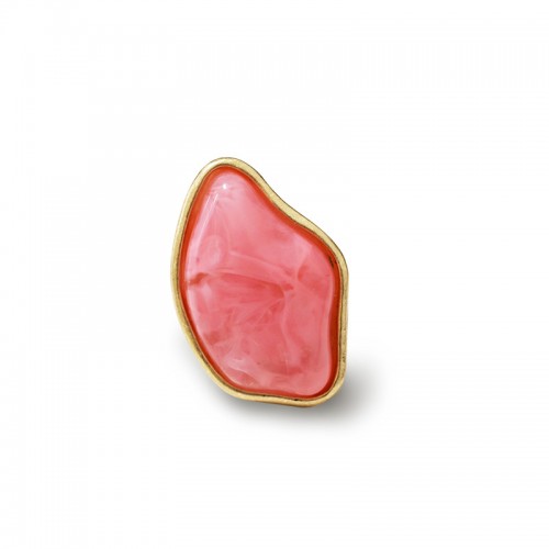 GRANDE ANELLO ELASTICO IRREGOLARE CON PIETRA IN RESINA - NY25100C581
