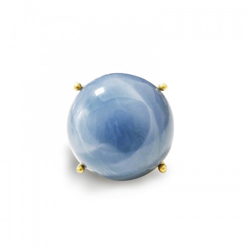 GRANDE ANELLO ELASTICO TONDO CON PIETRA IN RESINA - NY25100C582