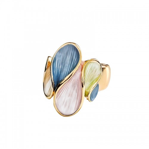 ANELLO ELASTICO SMALTATO CON LINEA SINUOSA - SW25448B104