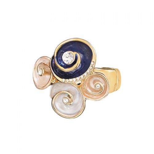 ANELLO ELASTICO QUATTRO SPIRALI SMALTATI CON STRASS - SW25448B116