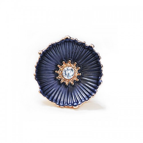 ANELLO ELASTICO FLOREALE SMALTATO CON STRASS - SW25448C445