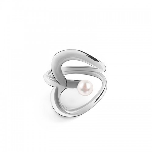 ANELLO APERTO REGOLABILE CUORE CON PERLA - YC25312B408