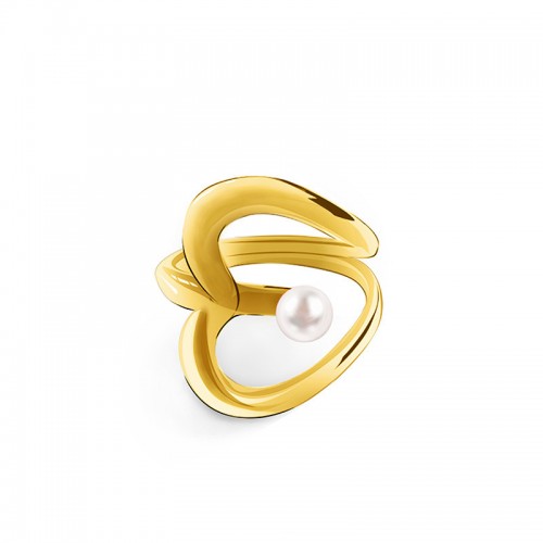 ANELLO APERTO REGOLABILE CUORE CON PERLA - YC25312B408